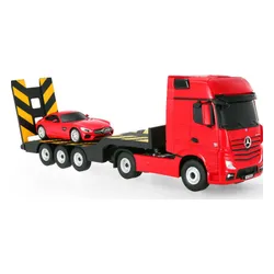 Zdalnie sterowany samochód COIL auto RC pilot duży zestaw 2 auta Mercedes Actros z lawetą 1:24 RTR czerwony