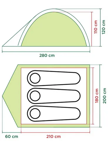 Namiot 3-osobowy Coleman Darwin 3 - grey