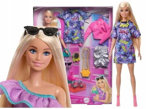 LALKA BARBIE PARTY FASHION zestaw z lalką i ubrankami HYT61