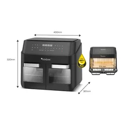 Air Fryer Frytkownica beztłuszczowa TURBOTRONIC TT-DAF7W Czarny z podwójnym koszem