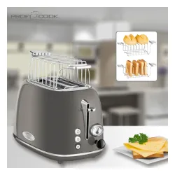 Toster ProfiCook PC-TA 1193 Ruszt do bułek Rozmrażanie 815W