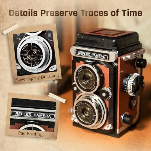 Aparat tlr klocki dla dorosłych vintage budowanie prezent