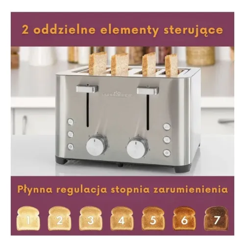 Toster ProfiCook PC-TA 1252 Ruszt do bułek Rozmrażanie 1500W