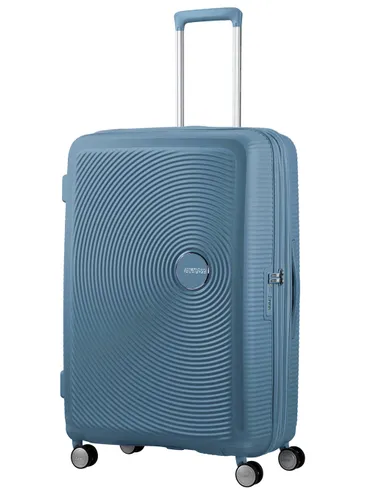 American Tourister Soundbox-stone blue Büyük Genişletilebilir Bavul