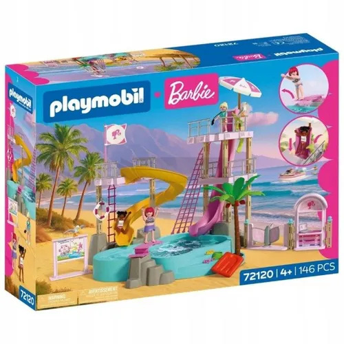 PLAYMOBIL x BARBIE 72120 Park wodny, zestaw dla dzieci +4 lata