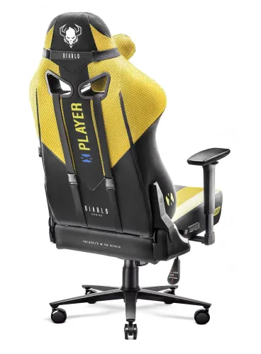 Fotel Diablo Chairs X-Player 2.0 King Size - gamingowy - dark sunflower - skóra ECO - tkanina - do 160kg