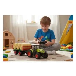 Zdalnie sterowany samochód COIL traktor na pilota z przyczepą i belami słomy