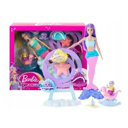 LALKA BARBIE SYRENKA OPIEKA NAD MAŁĄ SYRENKĄ zestaw dla dzieci +3 lata HLC30