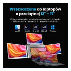 Monitor Extralink Smart Life S780 3-Screen 14" Full HD IPS 50Hz do laptopa 12" do 18,5"