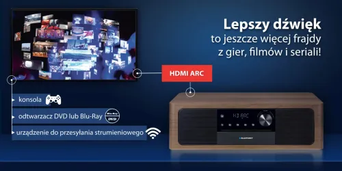 Wieża Blaupunkt MS22BT 50W Bluetooth Radio FM Brązowo-czarny