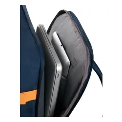 Рюкзак American Tourister Take2Cabin M - темно-синий / лучисто-оранжевый