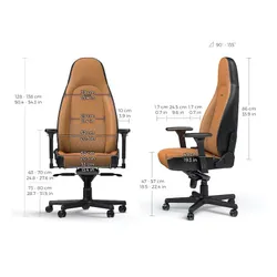 Fotel Noblechairs ICON Gamingowy do 150kg Skóra naturalna Brązowo-czarny