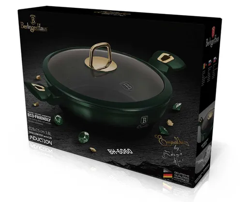 Garnek tytanowy niski 3.8L 28cm BERLINGER HAUS Metallic Line Emerald BH-6060