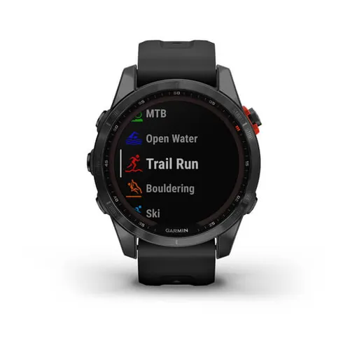 Смарт-часы Garmin FENIX 7S Solar серый с черным силиконовым ремешком (010-02539-13)