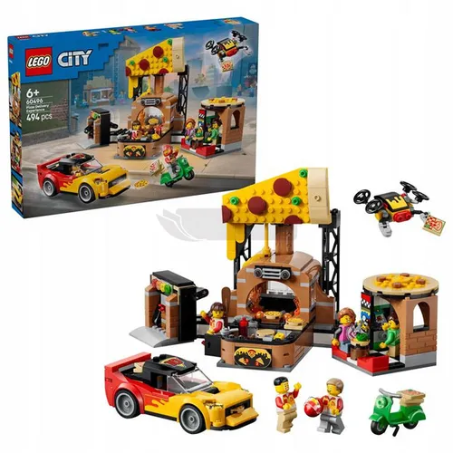 LEGO City 60496 Dostawa pizzy z pojazdami, zestaw klocków 6+