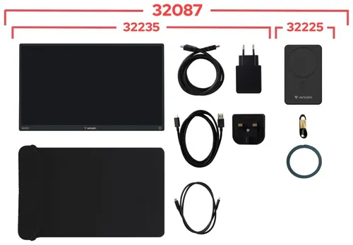 Monitor VERBATIM ALU 13.3" 1920x1200px IPS + Powerbank