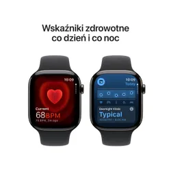 Apple Watch Series 10 GPS + Cellular koperta 42mm tytan łupek pasek sportowy czarny S/M