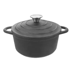 Garnek Żeliwny z Pokrywką do Gotowania Duszenia Pieczenia Brytfanka 23cm 4L