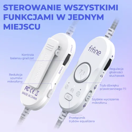 Słuchawki przewodowe z mikrofonem Fifine AmpliGame H16 Nauszne Biały
