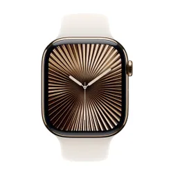 Apple Watch 10 GPS + Cellular 46mm koperta z tytanu (złoty) + pasek sportowy rozmiar M/L (księżycowa poświata)