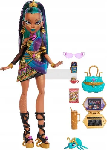 LALKA MONSTER HIGH NEFERA DE NILE królewska mumia + skarabeusz Lavish JDR48