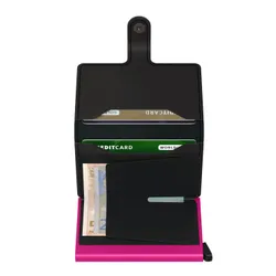 Kompaktowy portfel RFID Secrid Miniwallet Matte - black / fuchsia