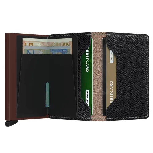 Slimwallet Secrid Saffiano-brown Küçük RFID Cüzdanı