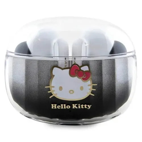 Słuchawki bezprzewodowe Hello Kitty True Wireless Kitty Head Logo Dokanałowe Bluetooth 5.3 Czarny