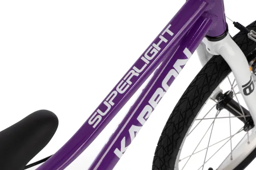 Rower dziecięcy KARBON Superlight 18 cali dla chłopca Fioletowy