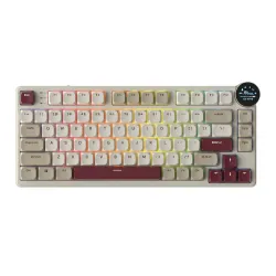 Klawiatura mechaniczna Royal Kludge RK-N80 Low-Profile Brown Tactile Beżowo-Czerwony