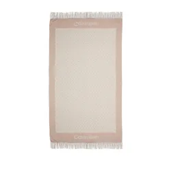 Calvin Klein Franjuri monogramă eșarfă șal 100x200 K60k611118 Doeskin PBP