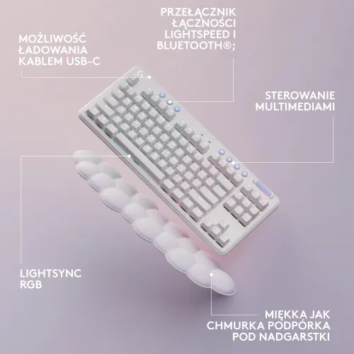 Klawiatura mechaniczna Logitech G715 Tactile GX Tactile Biały