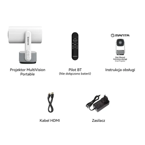 Projektor MANTA MultiVision Portable HD (1280 x 720), 250 ANSI lumen, Wi-Fi, Bluetooth