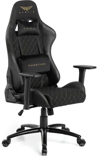 Fotel GAMVIS Phantom Large Czarny (złote elementy)