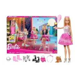 LALKA BARBIE ADWENTOWY KALENDARZ MODOWY 24 niespodzianki + lalka JFL63