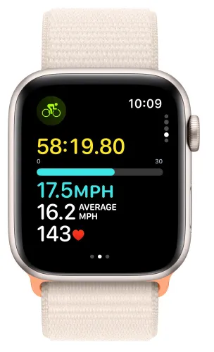 Apple Watch SE GPS + сотовый 40 мм алюминиевый лунный светящийся / лунный светящийся Спортивный ремешок