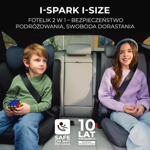 Fotelik samochodowy KINDERKRAFT I-Spark I-Size 2w1 100-150 cm (9-36 kg) Czarny