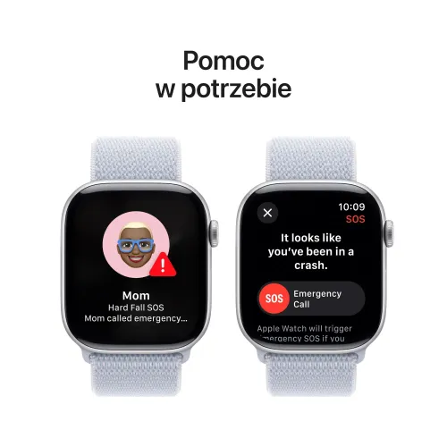 Apple Watch Series 10 GPS koperta 46mm aluminium srebrne opaska sportowa błękitny obłok