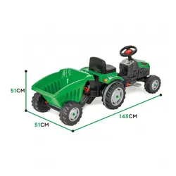 Woopie Traktor na Pedały Farmer GoTrac MAXI z Przyczepą Ciche Koła