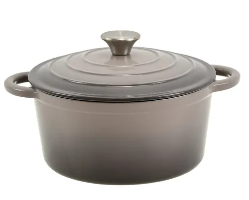 Garnek żeliwny emaliowany 28cm 5.9L ciężki indukcja Szary KRISBERG