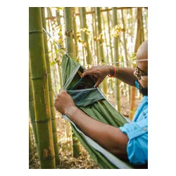 Hamak ENO JungleLink Hammock System - charcoal/evergreen