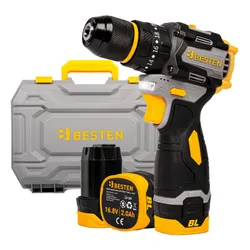Wiertarko-wkrętarka udarowa BESTEN BE0002886 16,8V 50 Nm bezszczotkowa 2x 2.0Ah zestaw 70 akcesoriów