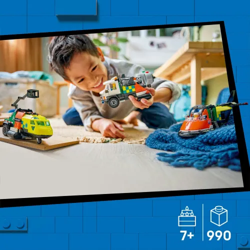 LEGO 60505 City Zestaw z samolotem, ciężarówką serwisową i poduszkowcem