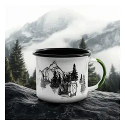 Kubek turystyczny Alpinus Emaliowany Niedźwiedź biały