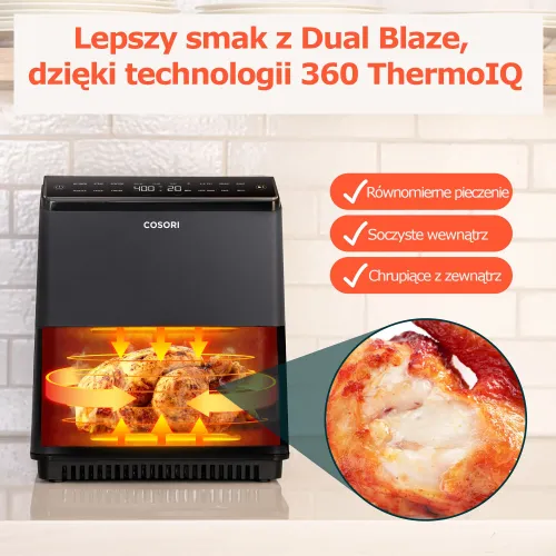 Air Fryer Frytkownica beztłuszczowa COSORI CAF-P681S-KEUR Dual Blaze 6.4l Wi-Fi zabezpieczenie przed przegrzaniem