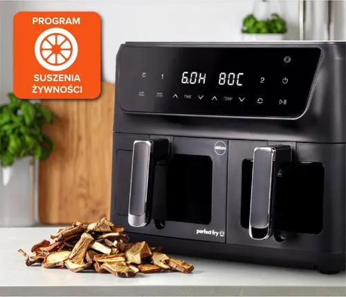 Air Fryer Frytkownica beztłuszczowa ELDOM FR220 Dualo 11l z podwójnym koszem i okienkiem do obserwacji postępów gotowania