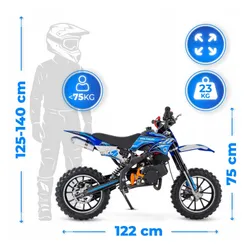 Cross spalinowy dla dzieci 49CC motocykl na akumulator e-start LED 35km/h