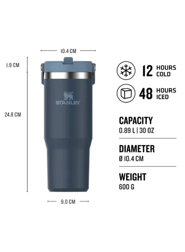 Kubek termiczny Stanley IceFlow Flip Straw Tumbler 0,89 l - navy