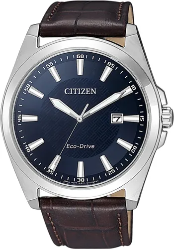 Zegarek CITIZEN Eco-Drive Leather BM7108-22L Stalowo-brązowy