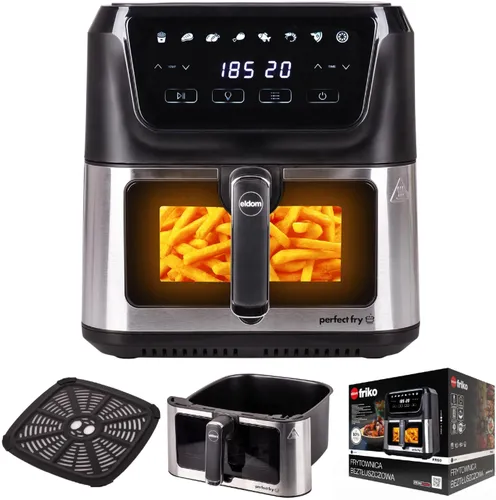 Air Fryer Frytkownica beztłuszczowa ELDOM FR60 Friko 8l z okienkiem do obserwacji postępów gotowania